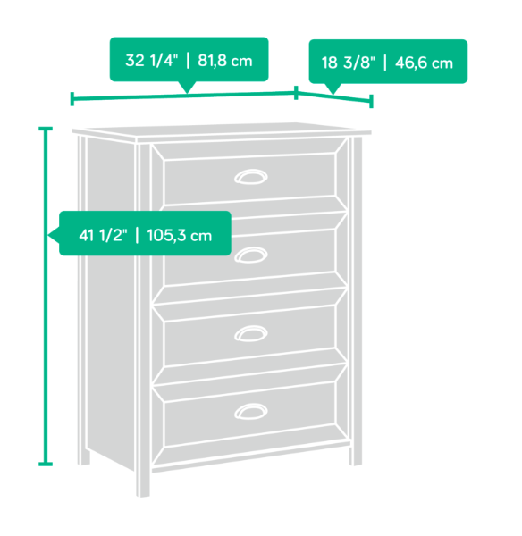 County Line 4 Drawer Chest Affordable Portables